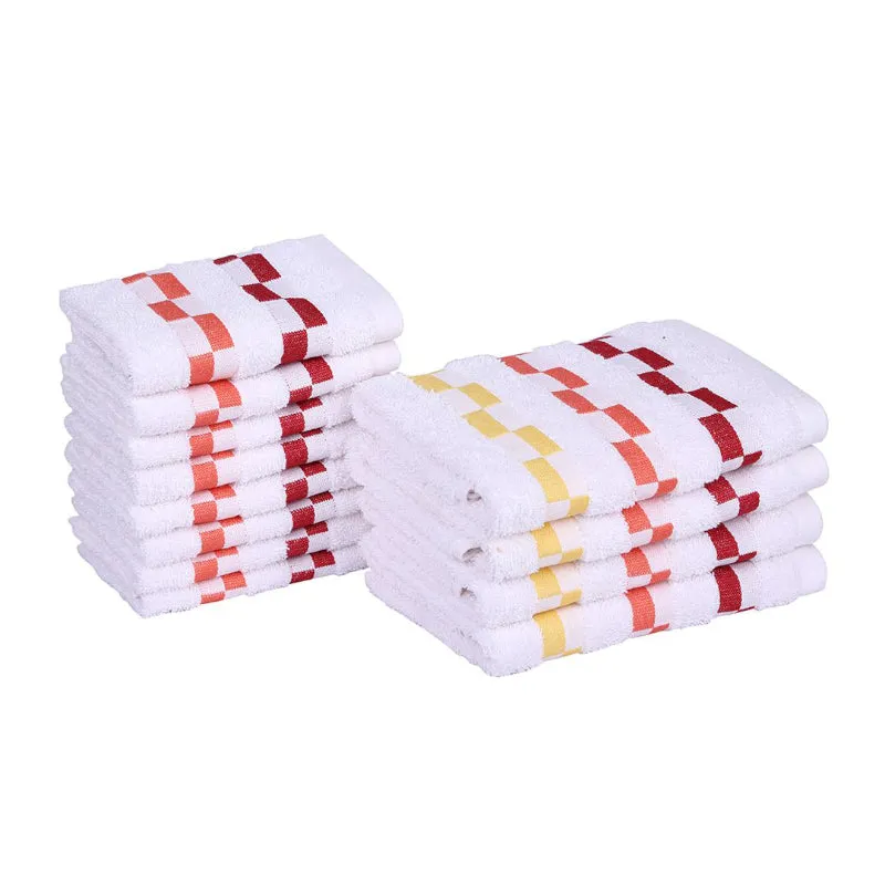 Merriya Hand & Face Towel Combo (White) - Twelve Piece Set