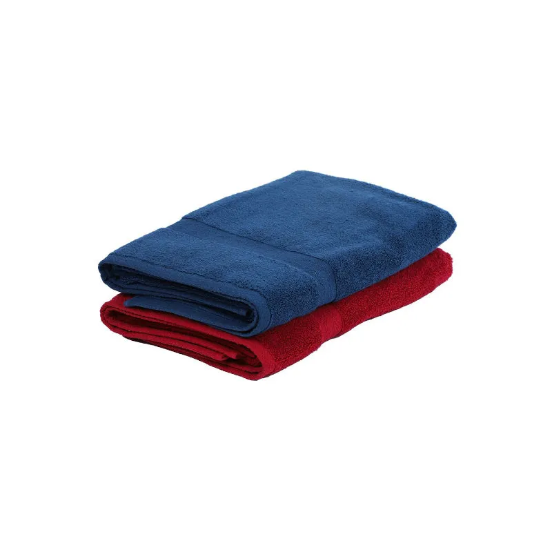 Miorah Bath Towel (Blue & Red) - Set Of Two