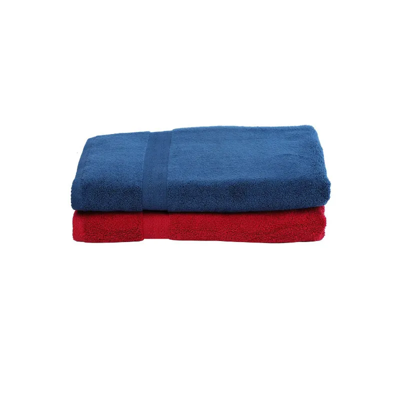 Miorah Bath Towel (Blue & Red) - Set Of Two