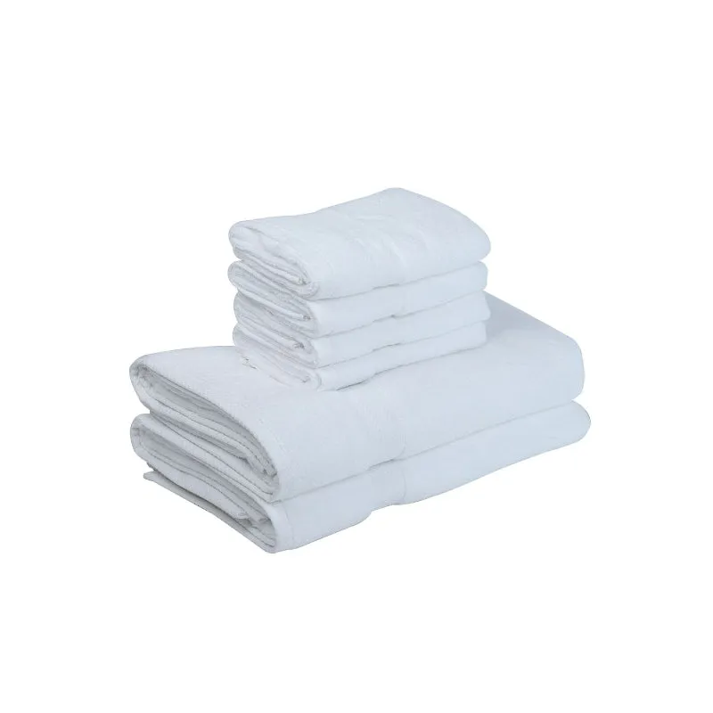 Misora Hand & Face Towel Combo (White) - Six Piece Set