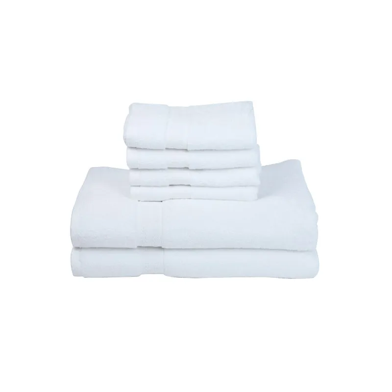 Misora Hand & Face Towel Combo (White) - Six Piece Set