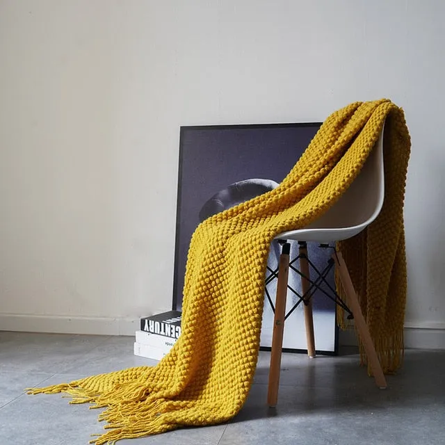 Modern Waffle Knit Throw Blanket