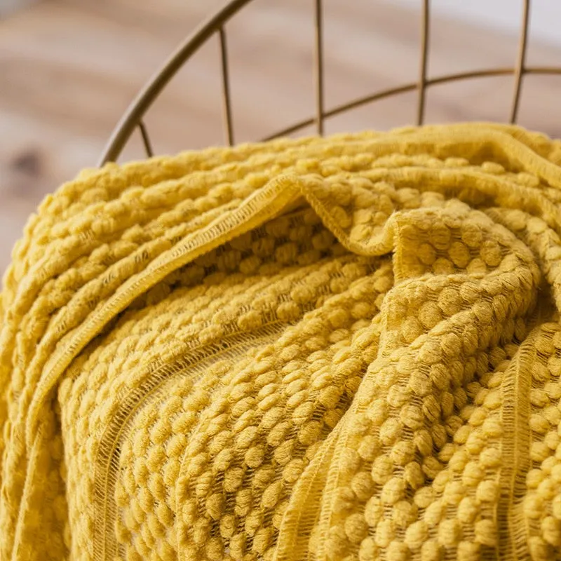 Modern Waffle Knit Throw Blanket