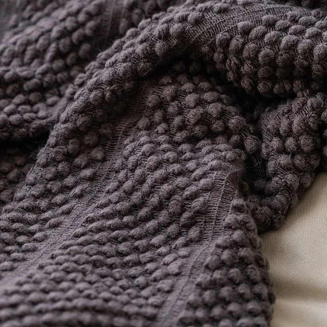 Modern Waffle Knit Throw Blanket