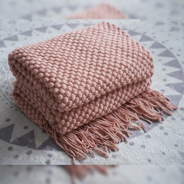 Modern Waffle Knit Throw Blanket