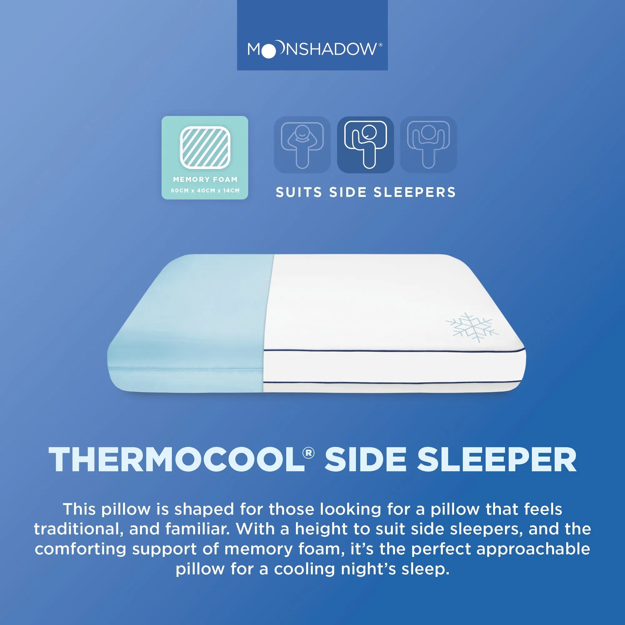 Moonshadow Side Sleeper Thermocool Pillow