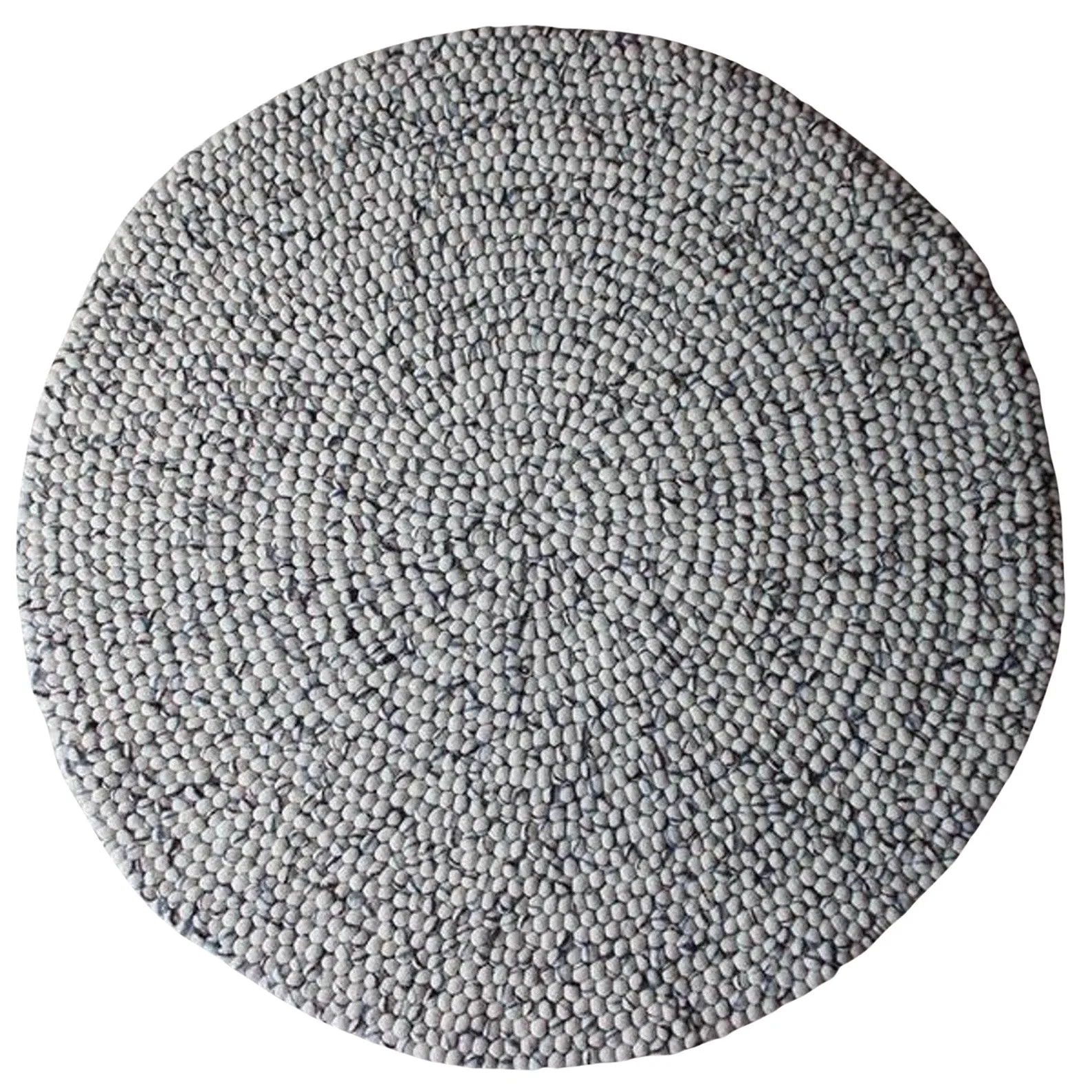 Natural Brown and Grey Felt Ball Rug