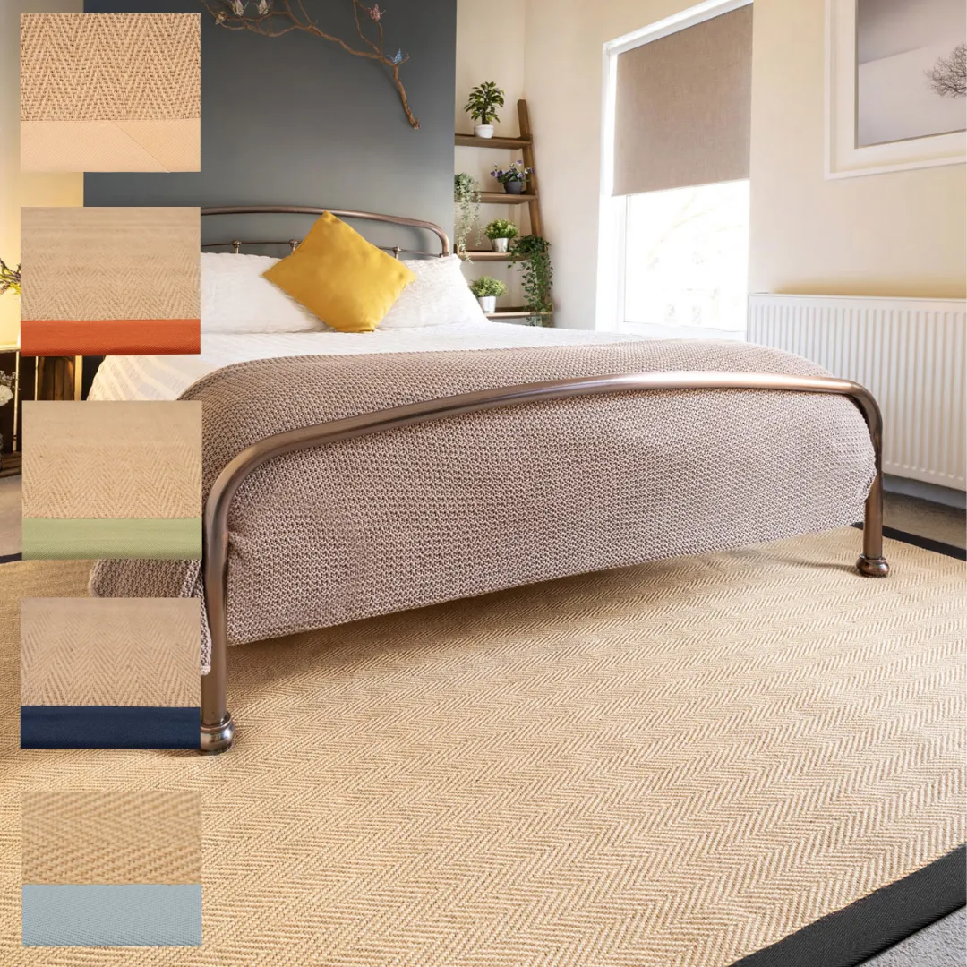 Natural Jute Border Rug - Choose Your Colour