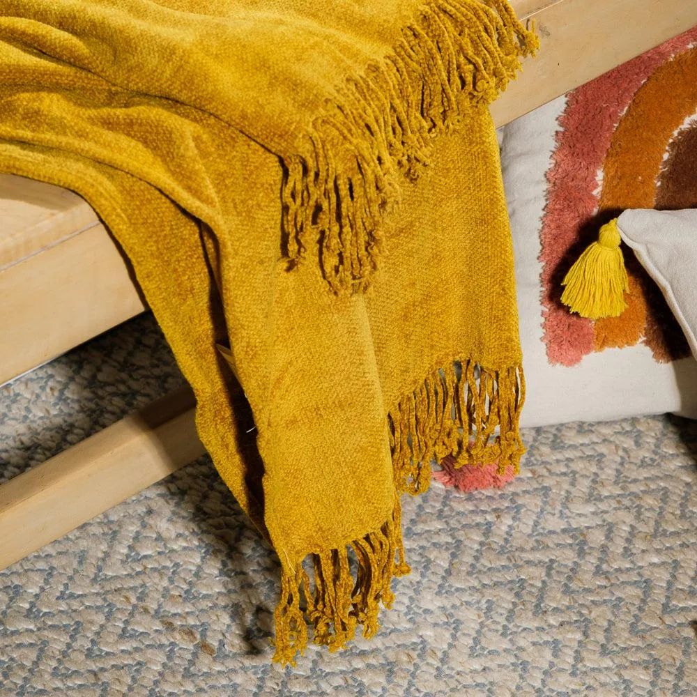 Nest Chenille Throw - Yellow