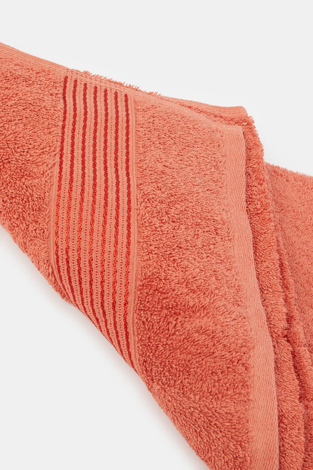 Orange Soft Bath Towel With Viscose Border