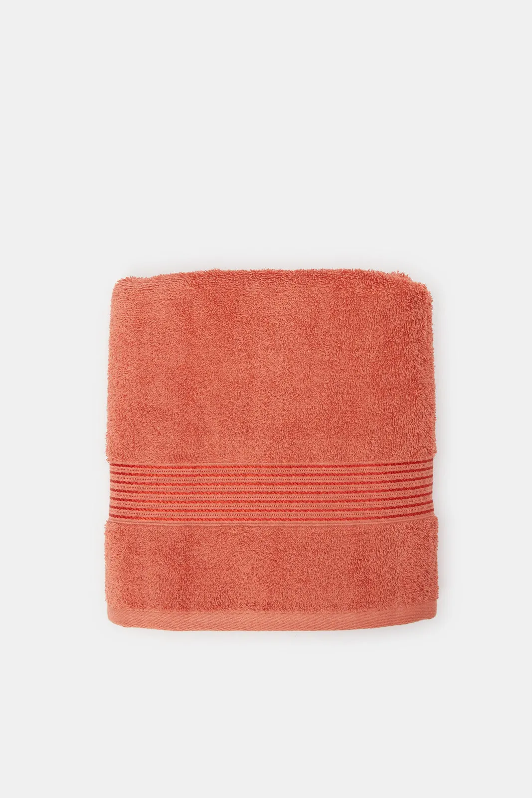 Orange Soft Bath Towel With Viscose Border