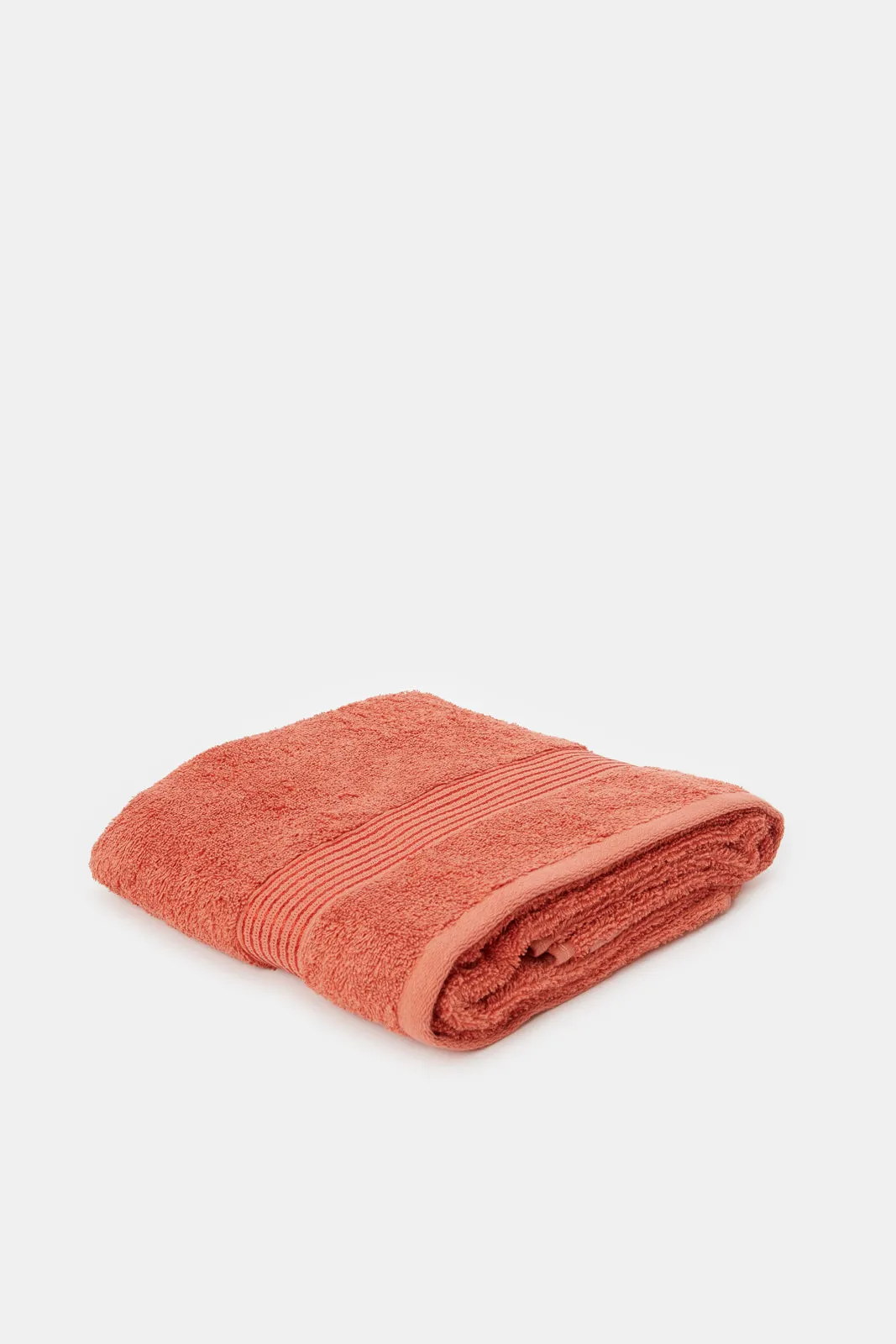 Orange Soft Bath Towel With Viscose Border