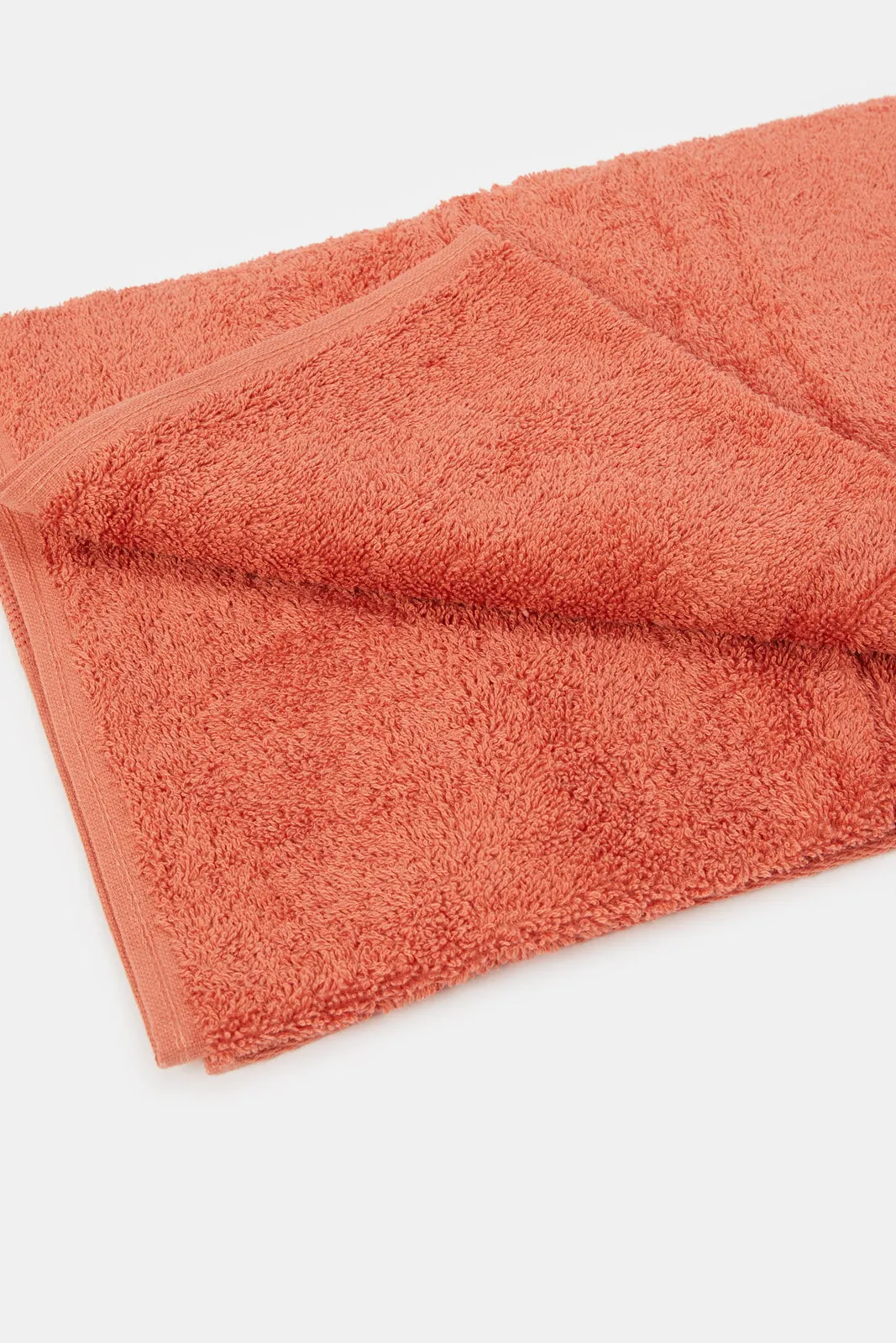 Orange Soft Bath Towel With Viscose Border