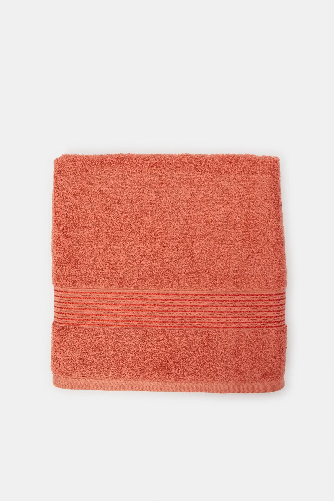 Orange Soft Cotton Beach Towel With Viscose Border