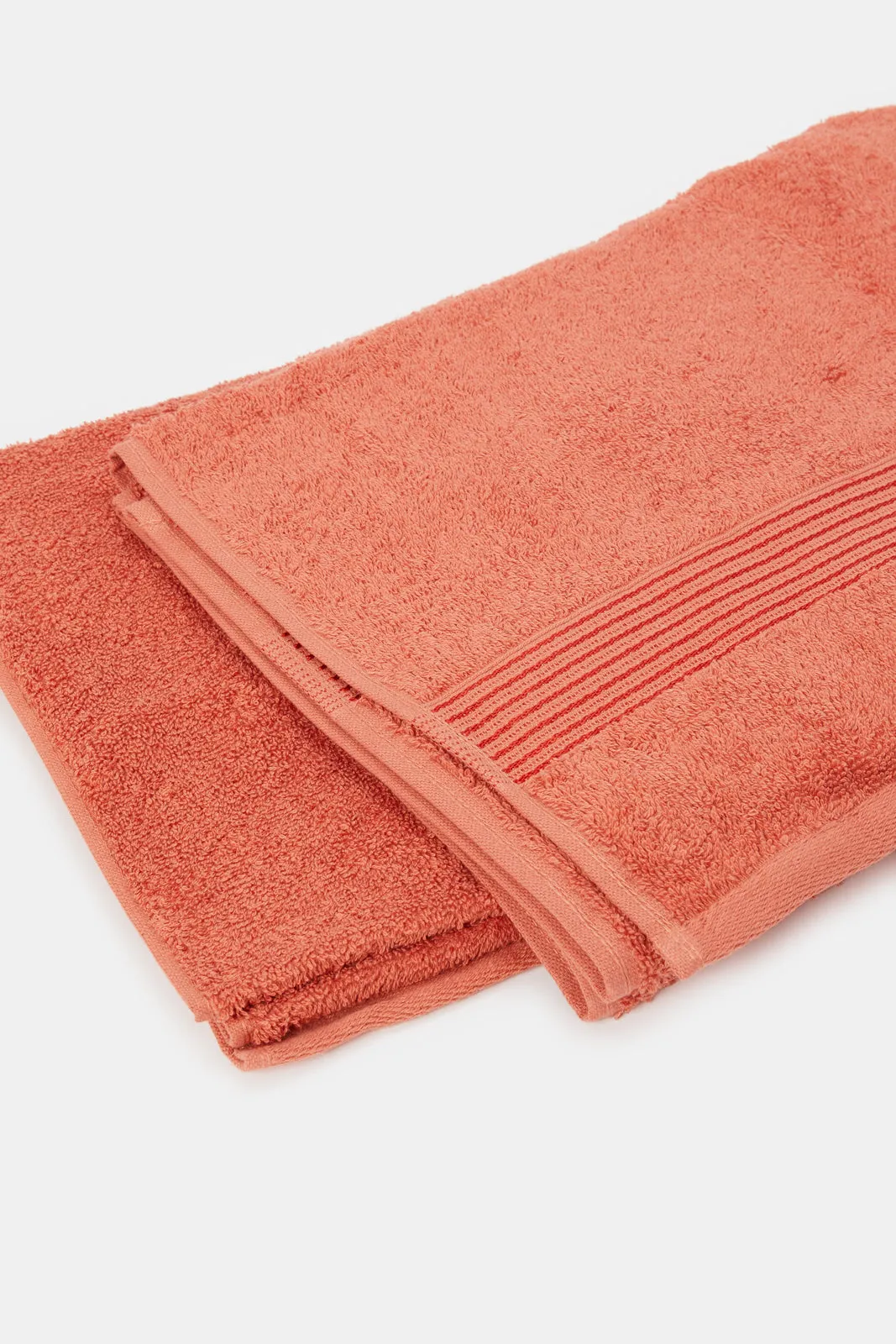 Orange Soft Cotton Beach Towel With Viscose Border