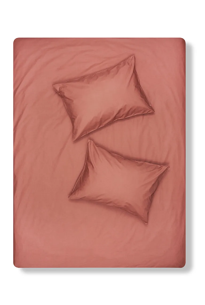 Pima Cotton Percale Bedding in Red Earth Color