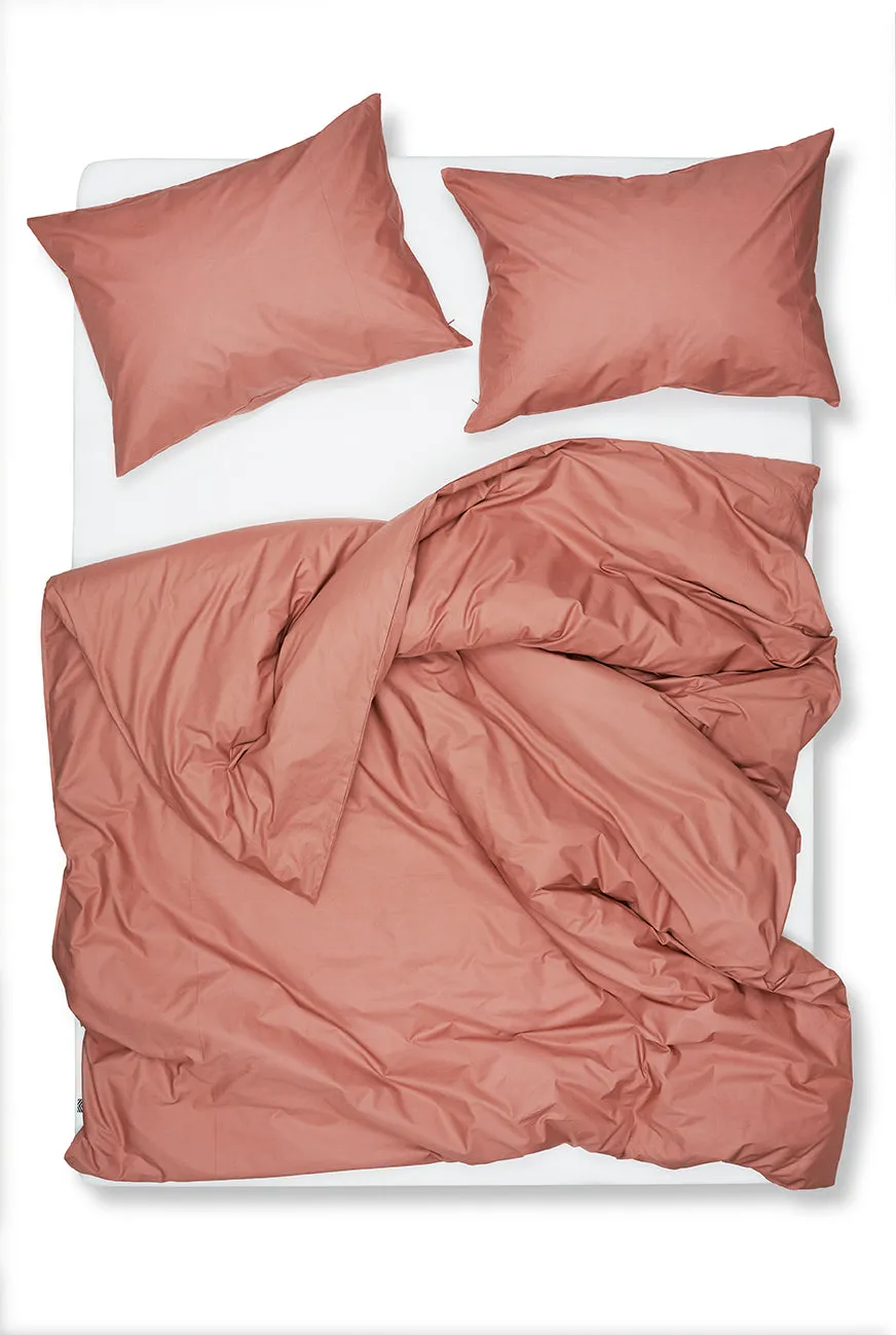 Pima Cotton Percale Bedding in Red Earth Color