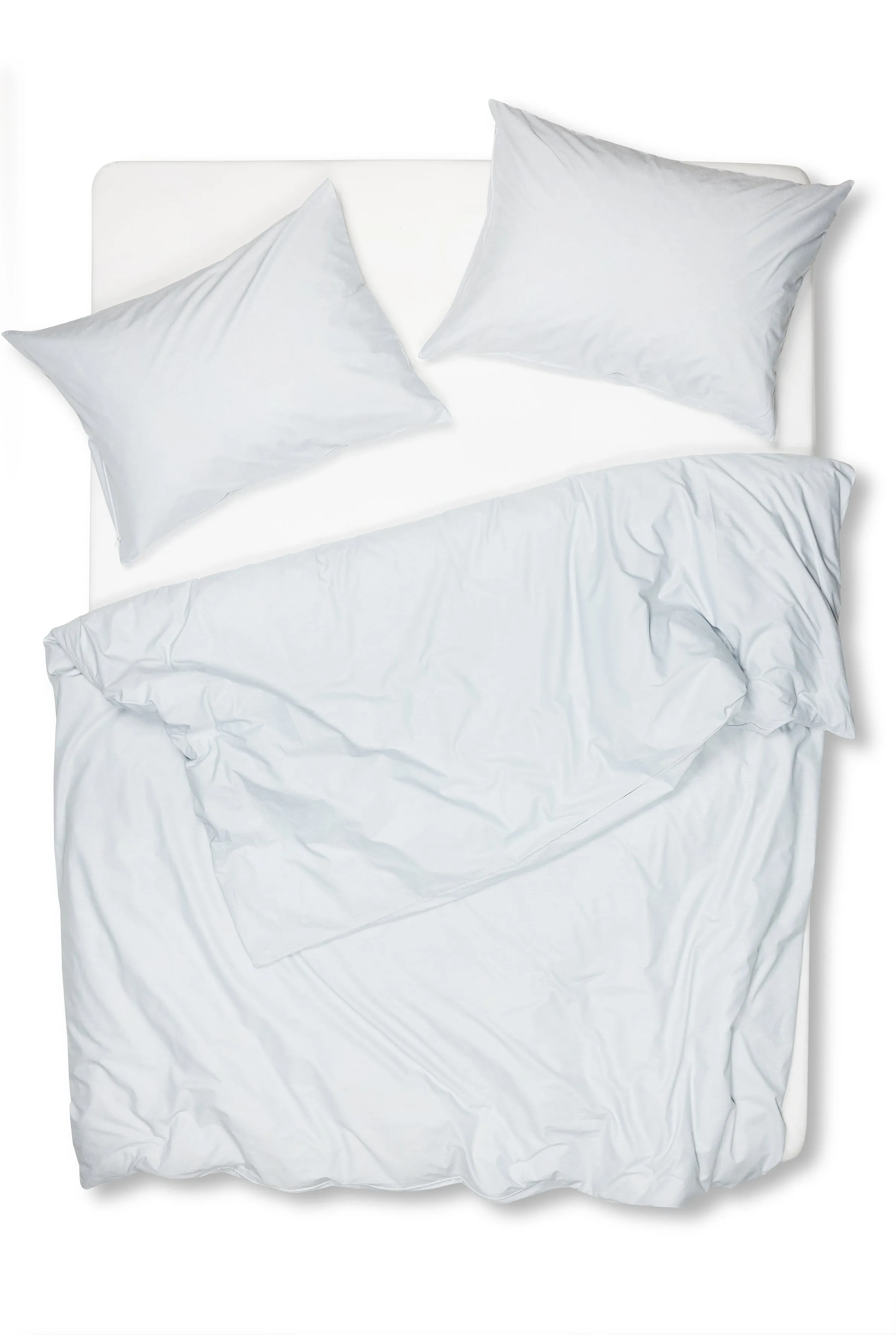 Pima Cotton Percale Bedding "Melange" - Light Grey