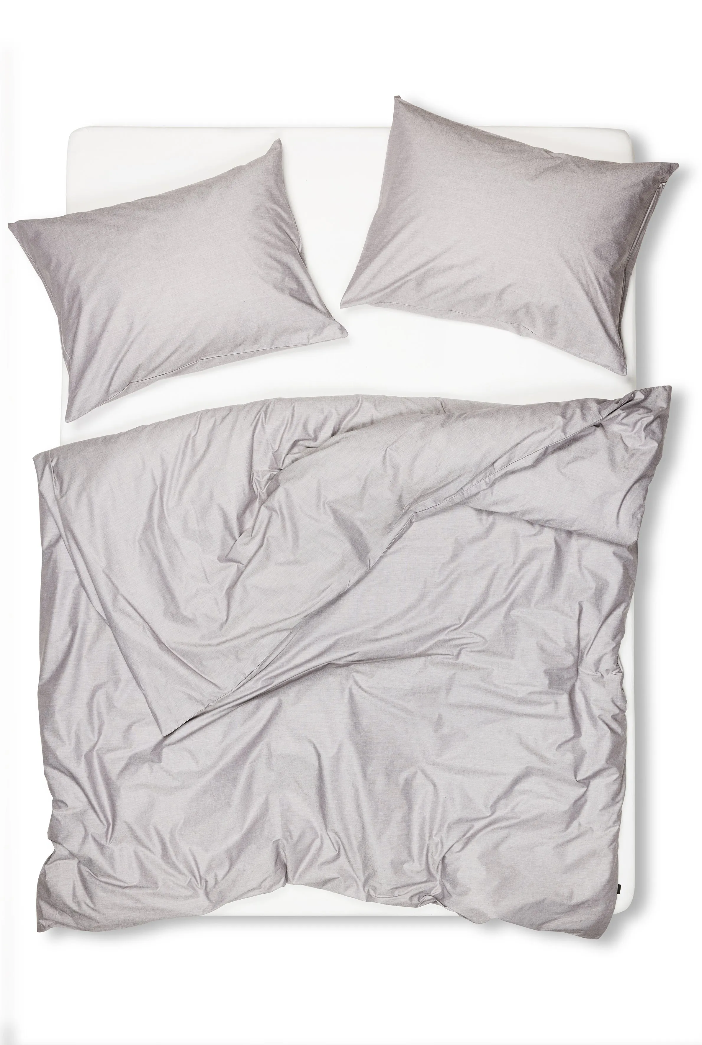 Pima Cotton Percale Bedding "Melange" - Stone