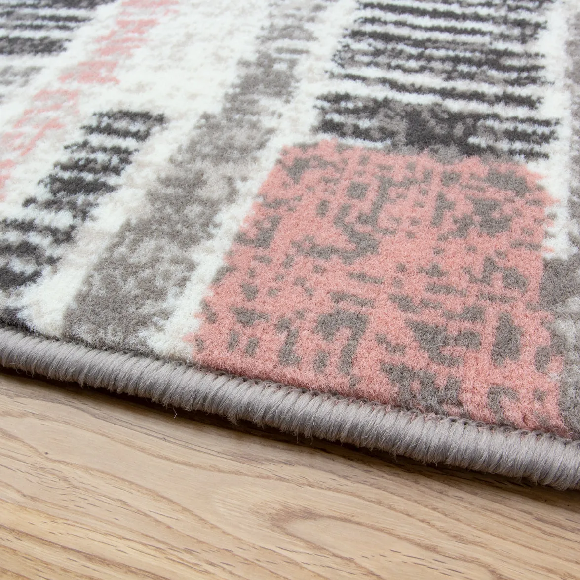 Pink Grey Modern Area Rug