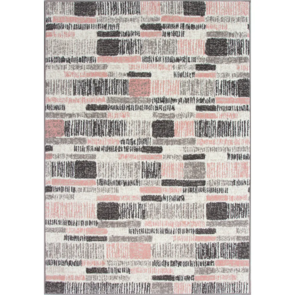 Pink Grey Modern Area Rug