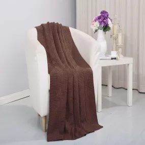 Plazatex Pietra Luxury Acrylic Throw Blanket - 50x60", Chocolate