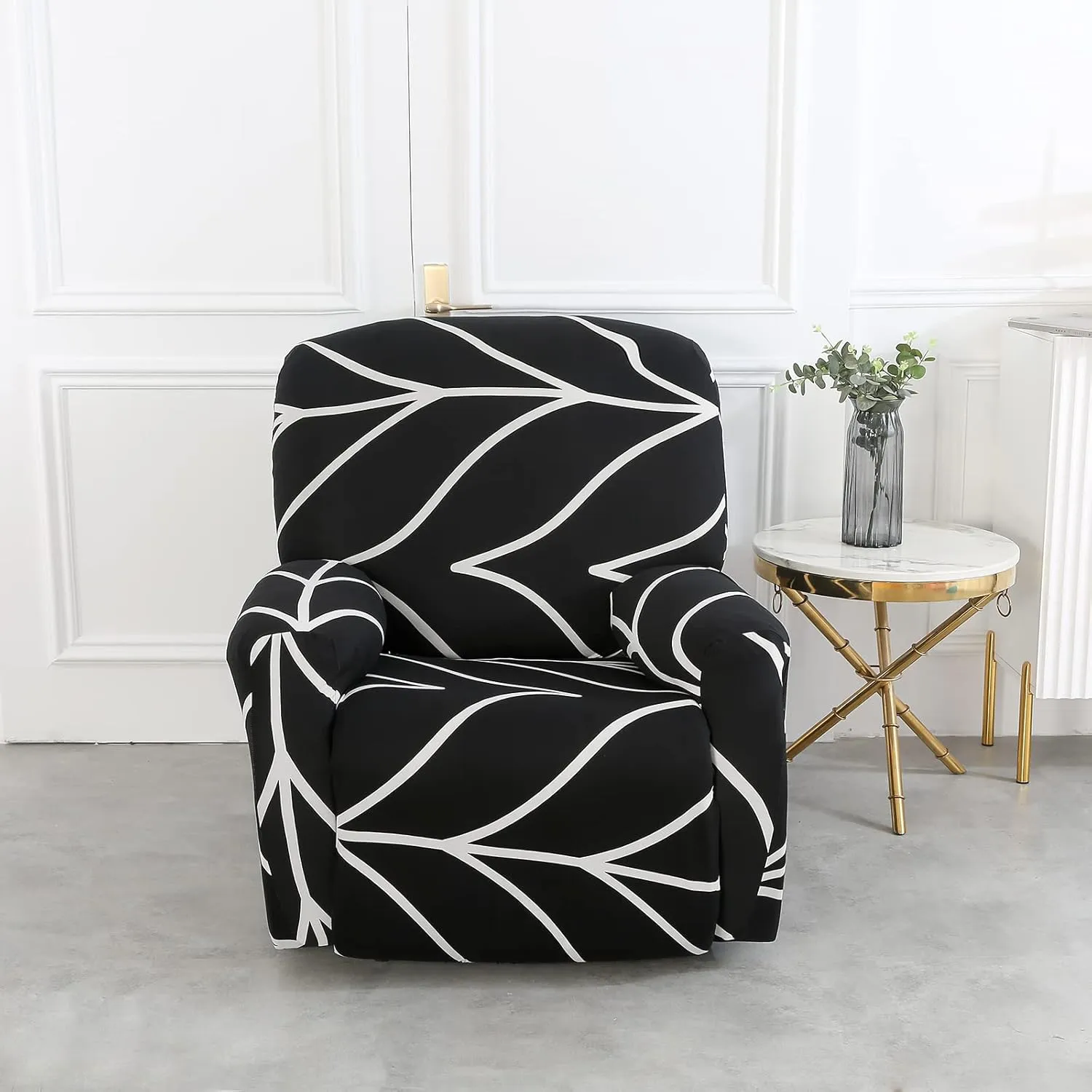 Premium Printed Recliner Sofa Cover : Black Onyx