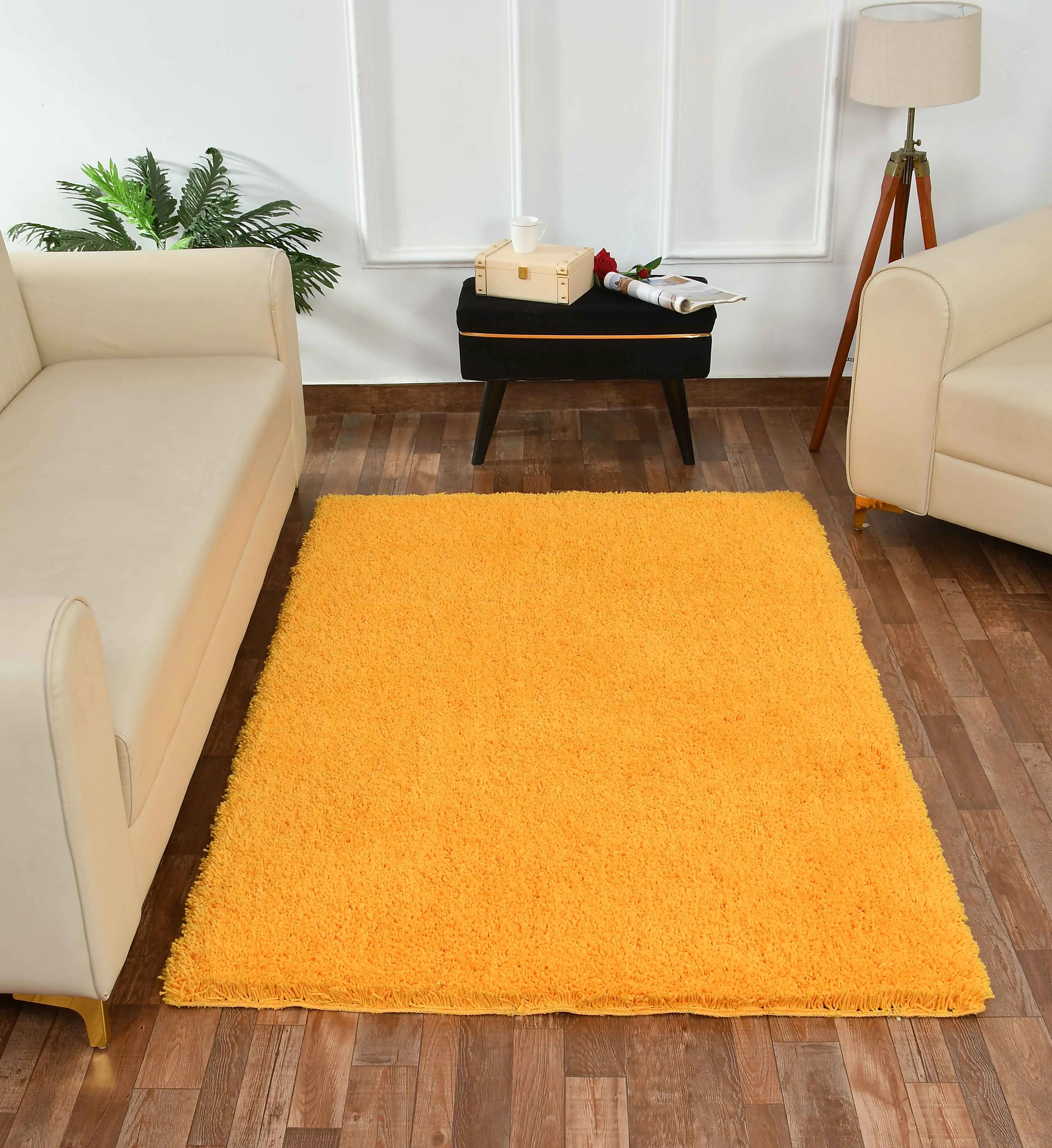 Presto Yellow Solid Soft Feel Anti-Skid Carpet - ICAS08