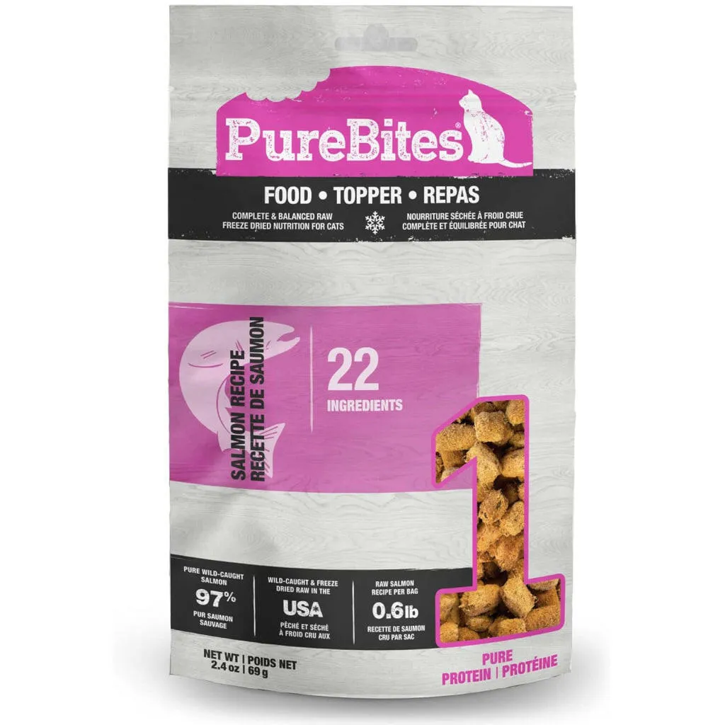 PureBites Salmong Freeze-Dried Food Topper for Cats (2.4 oz)