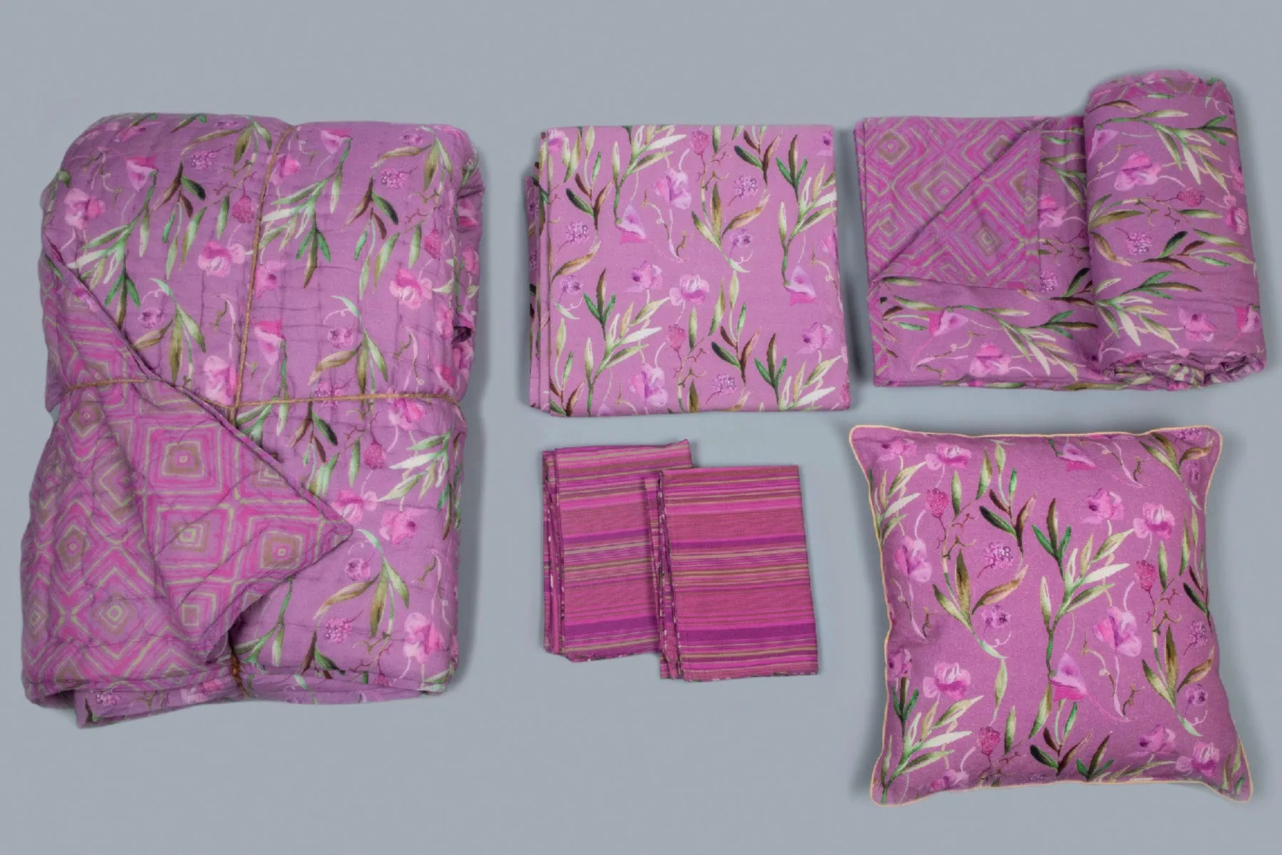 Purple Tuip Garden Printed 7 PC Set