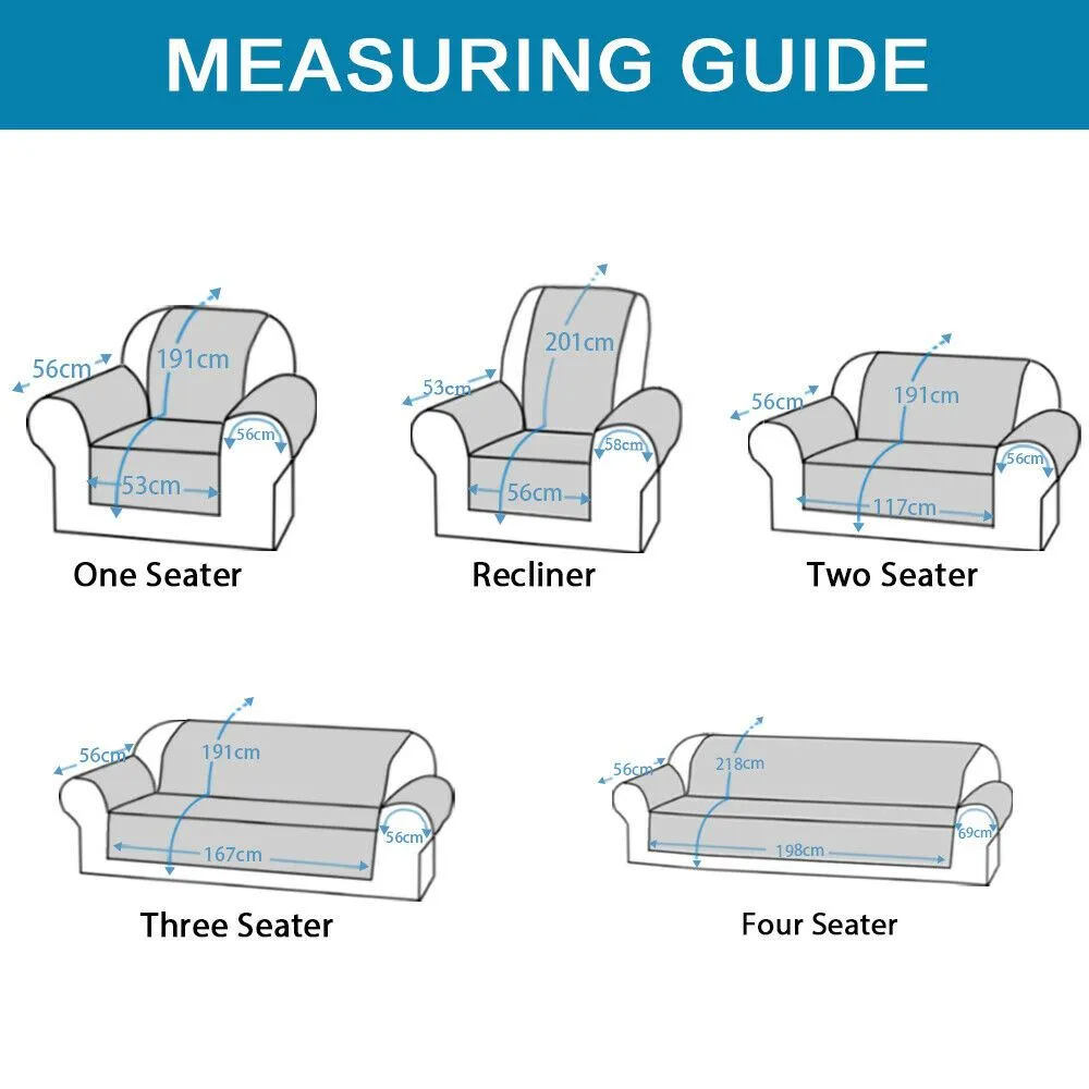 Quilted Sofa Protector Slip Cover Couch Covers 1/2/3 Recliner