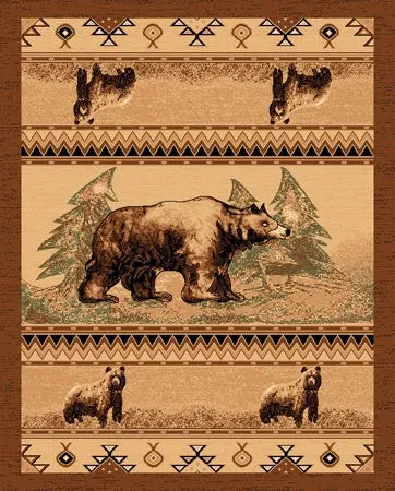 "Bear" Cabin Area Rug - 8 x 11