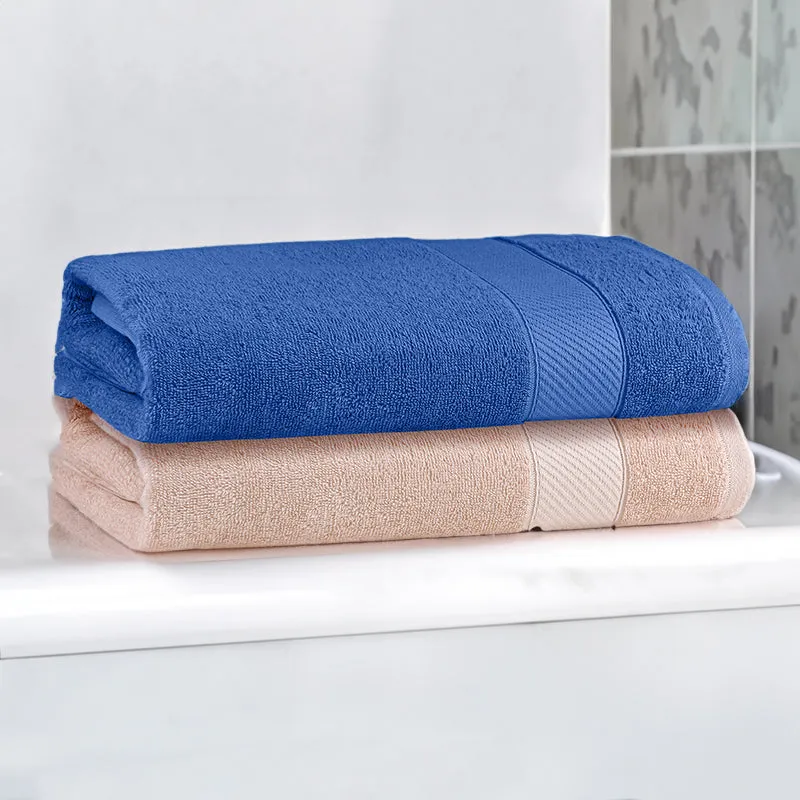 Reign Bath Towel (Dark Blue & Sand Stone) - Set Of Two