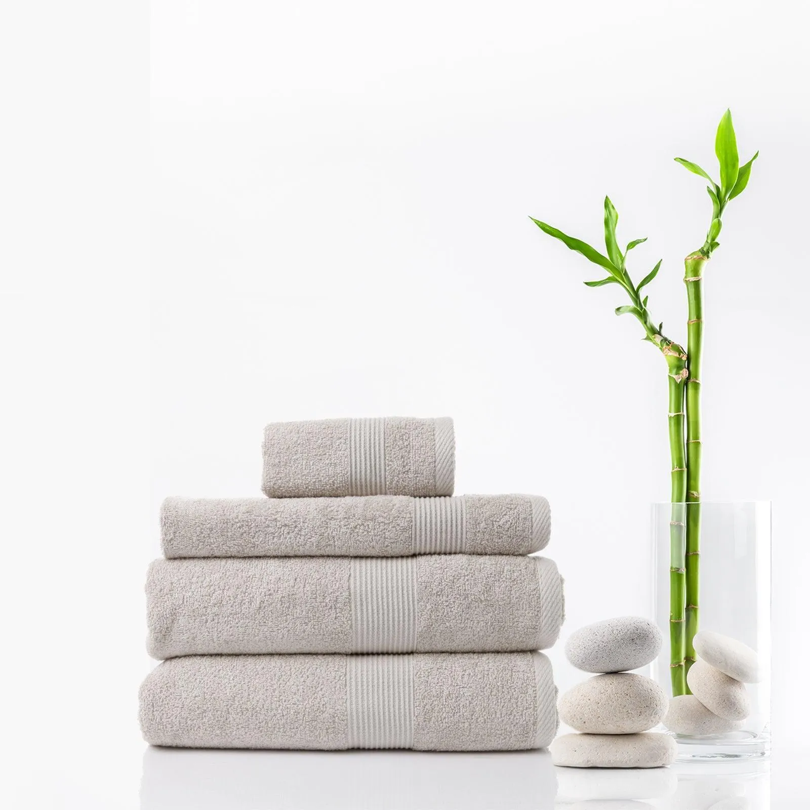 Royal Comfort 4 Piece Cotton Bamboo Towel Set 450GSM Luxurious Absorbent Plush - Sea Holly