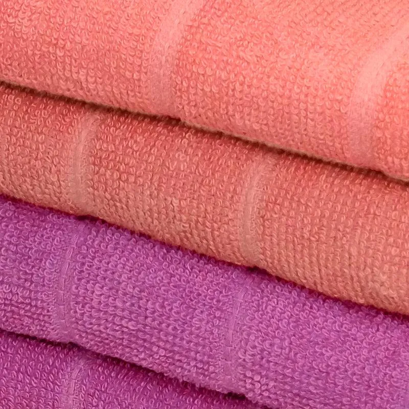 Sarda Bath Towel (Peach & Purple) - Set Of Four