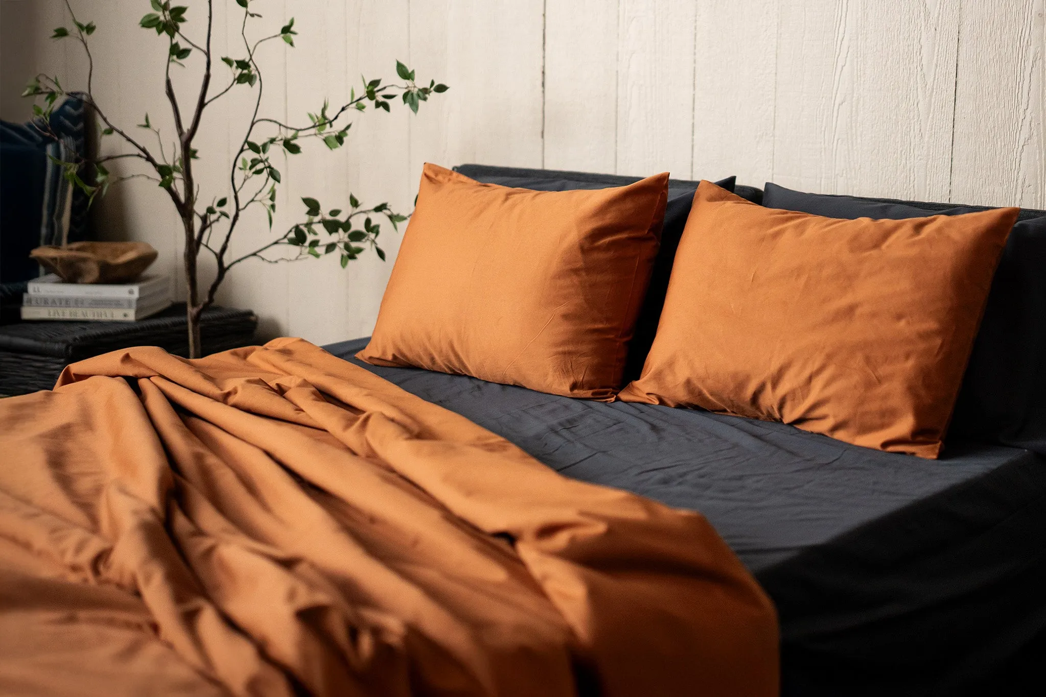 Sateen Organic Cotton Duvet Cover Set   Shams