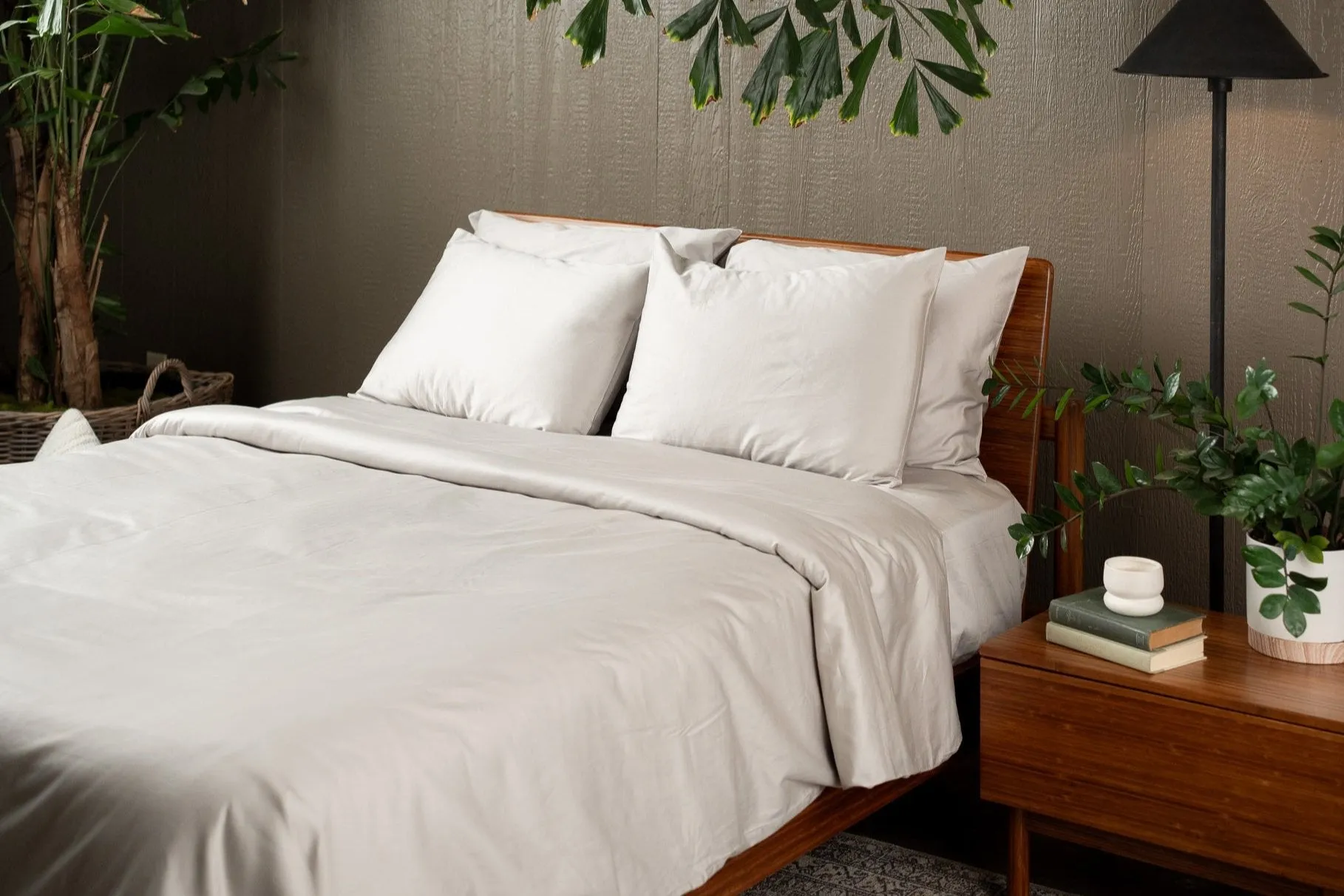 Sateen Organic Cotton Duvet Cover Set   Shams