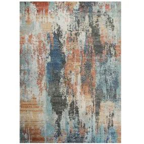 Soft Abstract Distressed Multicolour Living Room Rug - Moore