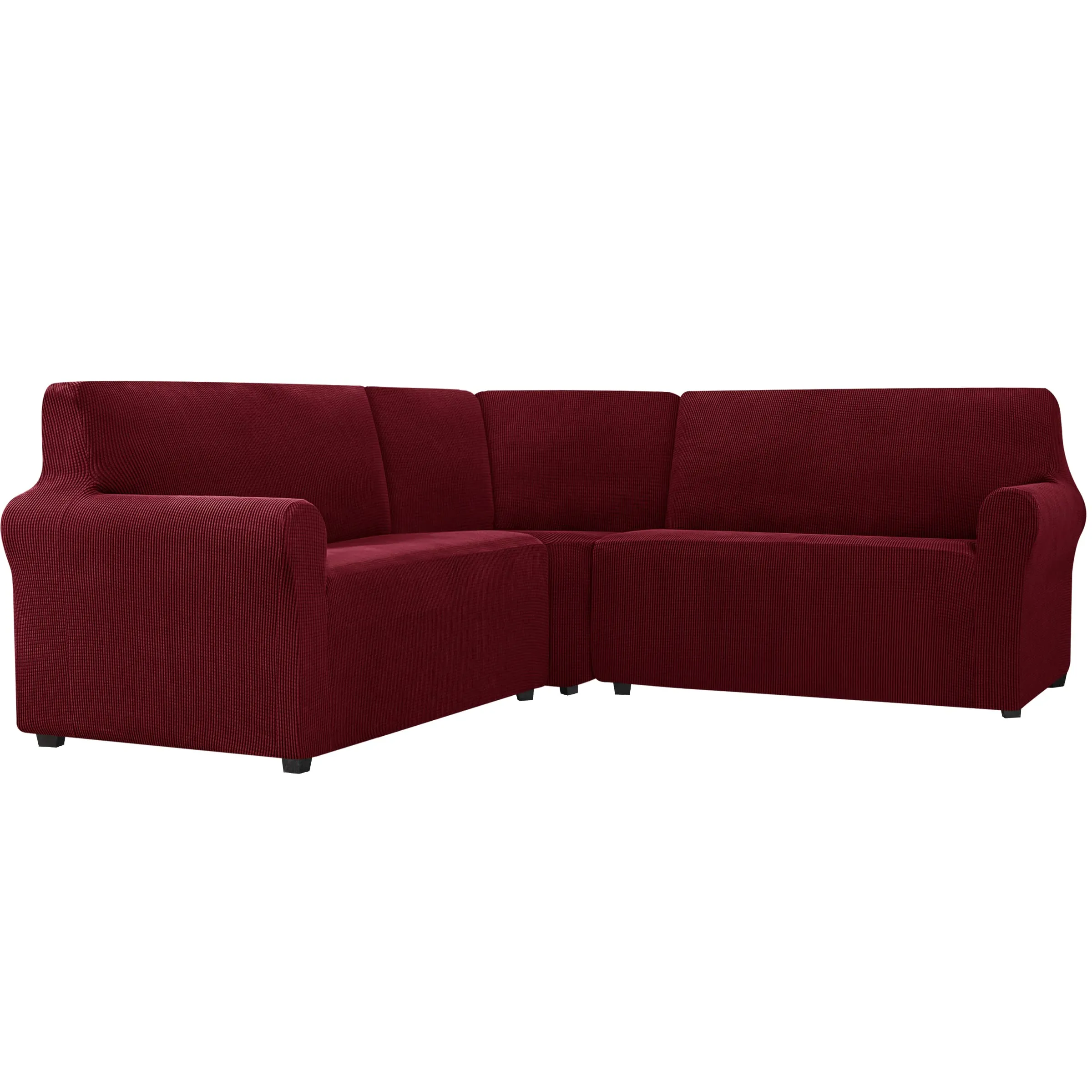 Spandex Jacquard L-Shaped Sofa Slip Cover 3 Pieces