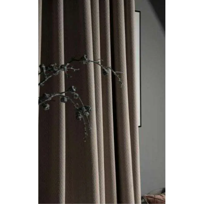 Taylor H. Luxury Jacquard Velvet Woven Design Curtains - Pink