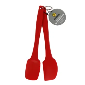 Thermoworks Hi-Temp Silicone Spatula/Spoonula Set BPA-Free Dishwasher Safe Red