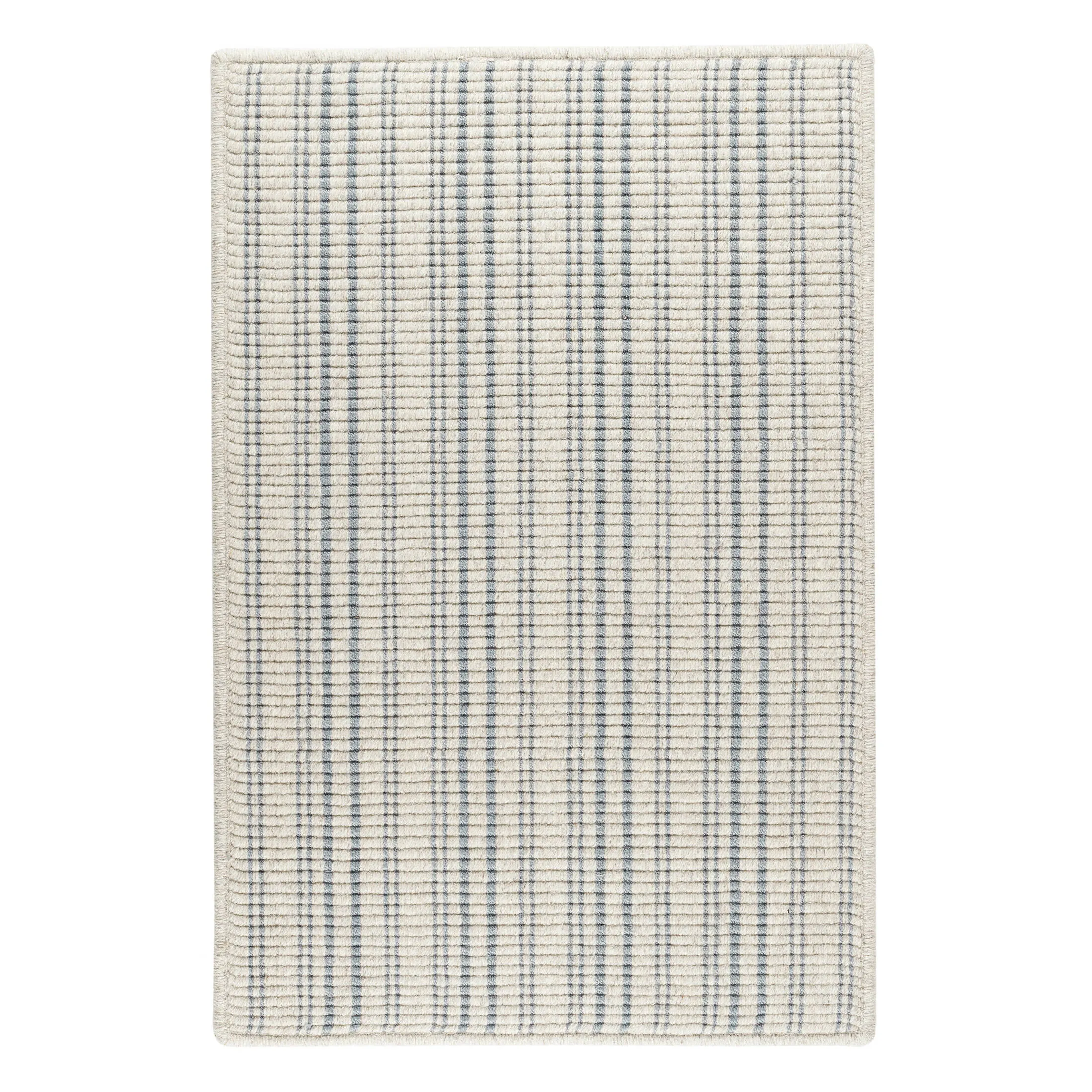 Warren Ticking Slate Woven Wool Custom Rug