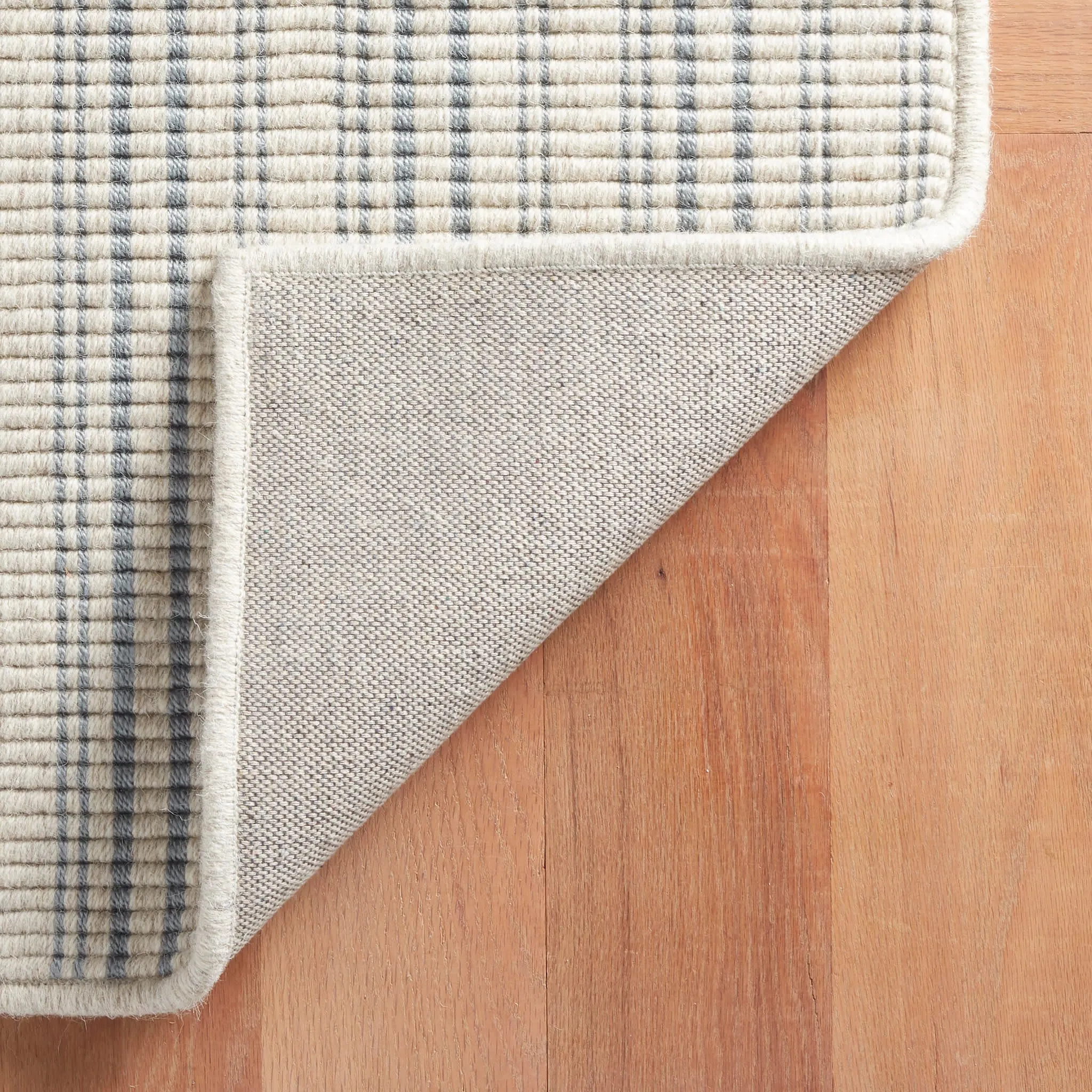 Warren Ticking Slate Woven Wool Custom Rug