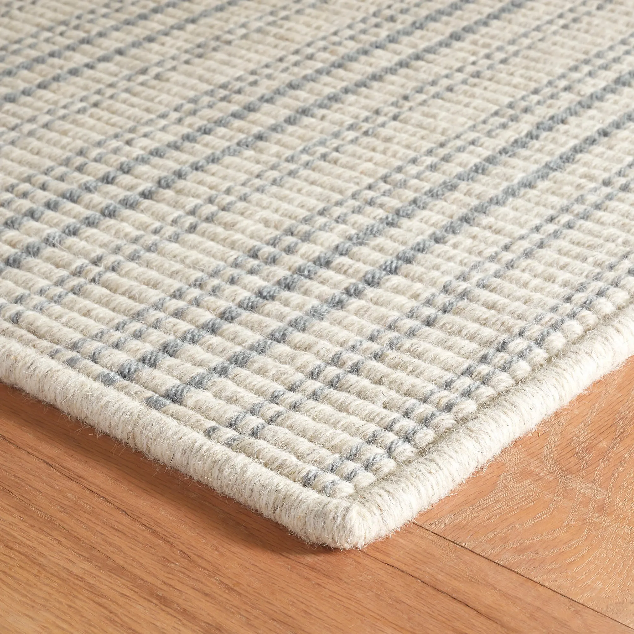 Warren Ticking Slate Woven Wool Custom Rug