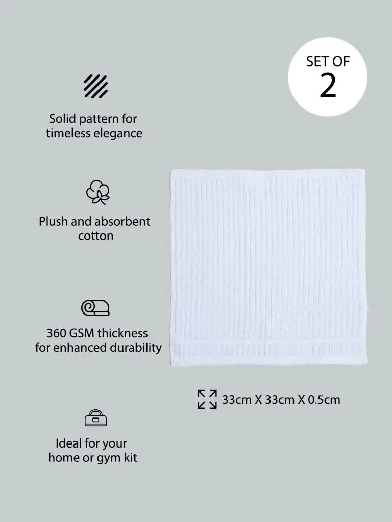 Westside Home White Face Towels (Set of 2)