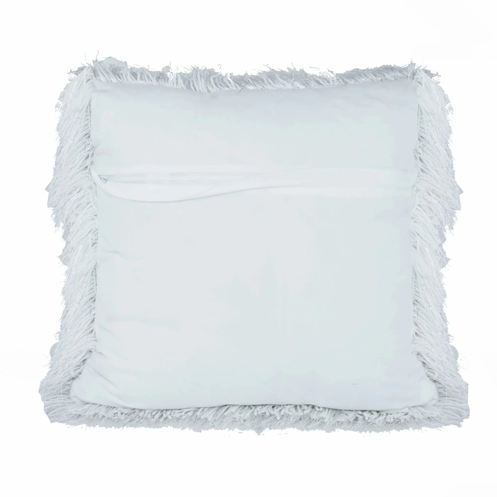 White Shaggy Lurex Throw Pillows