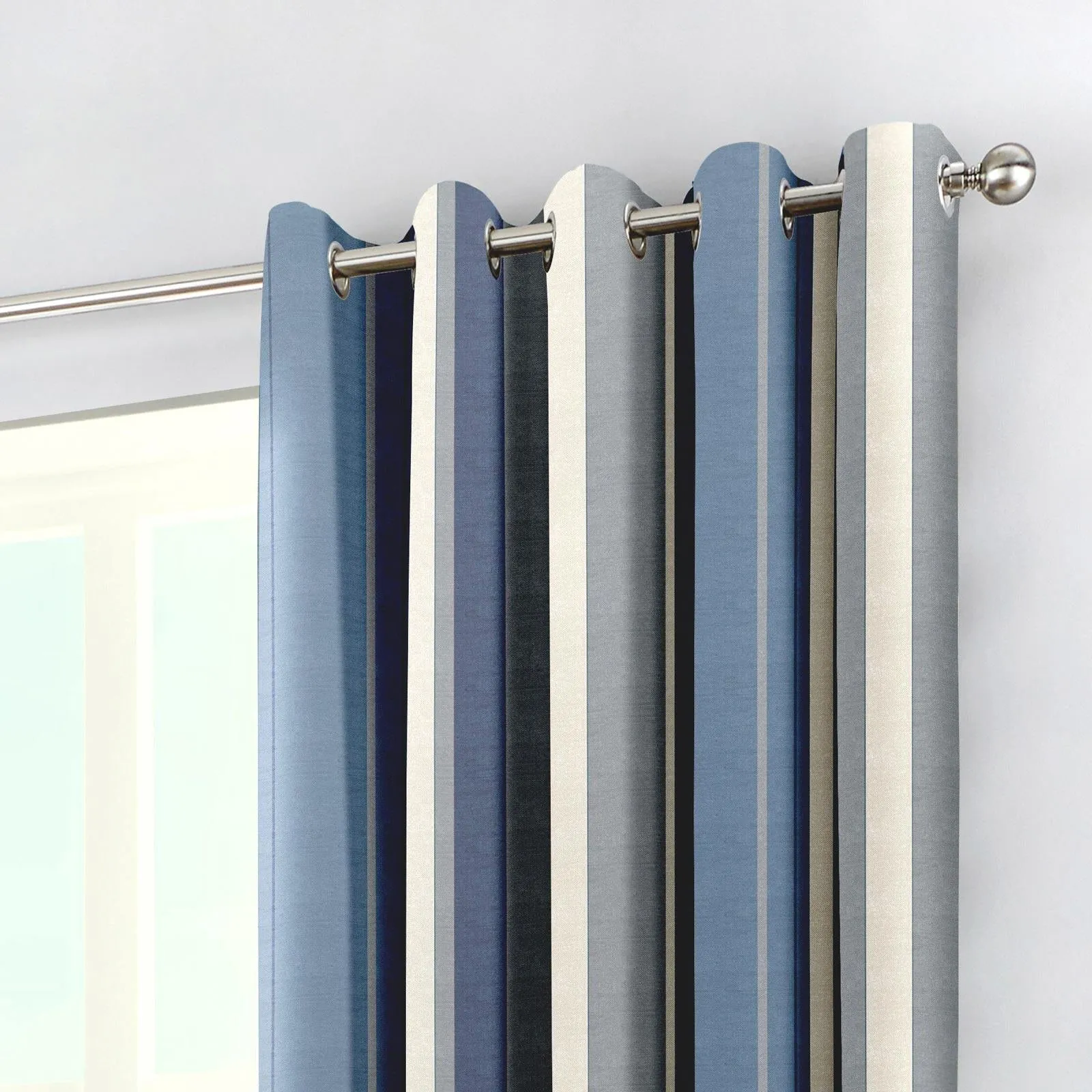 Whitworth Stripe Lined Eyelet Curtains