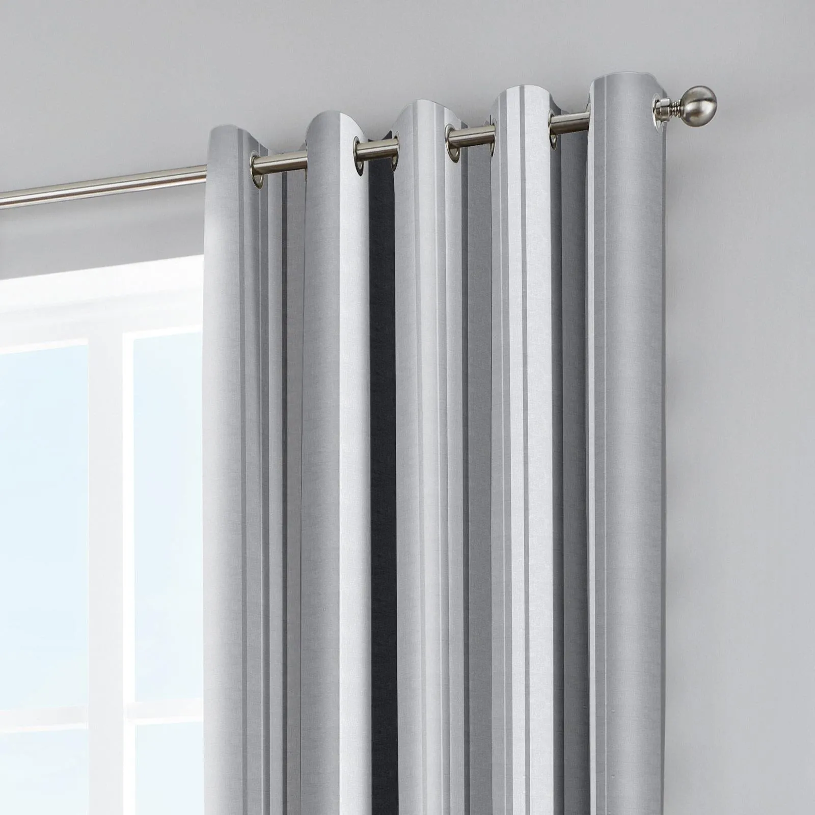 Whitworth Stripe Lined Eyelet Curtains