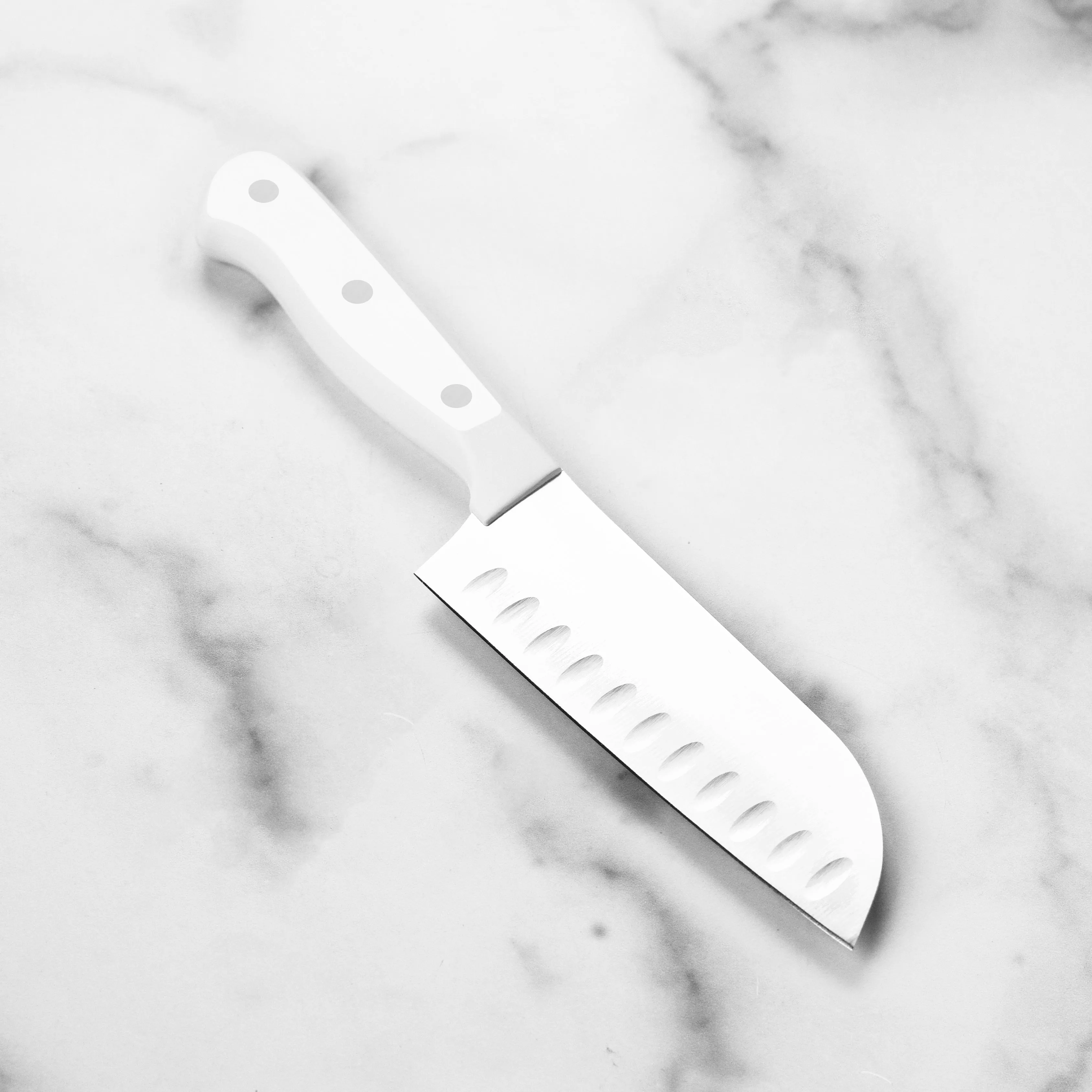 Wusthof Gourmet 5" Hollow Edge Santoku Knife, White Handle