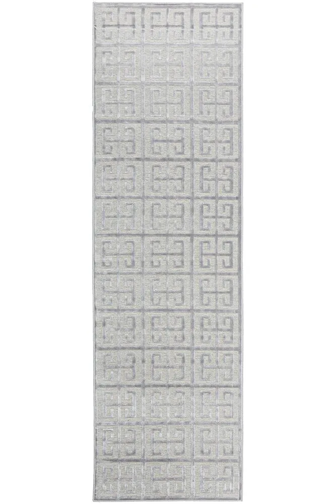 York Brenda Runner Rug (Silver) by Rug Culture